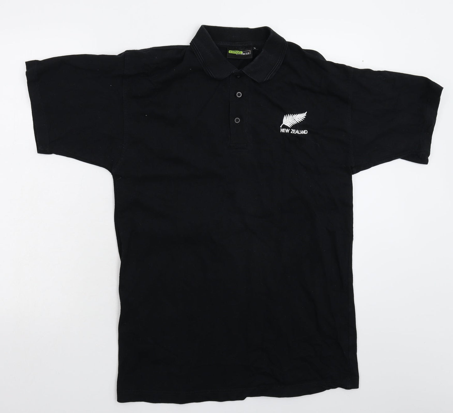 Cotton Force Mens Black    Polo Size M