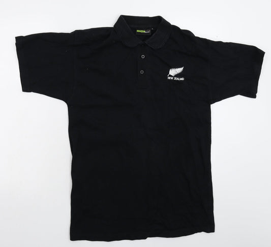 Cotton Force Mens Black    Polo Size M