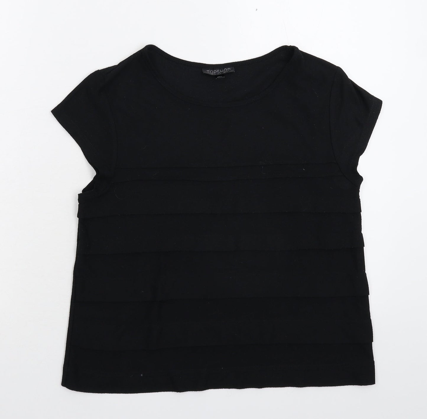 Womens UK Size 10 Topshop Black Basic T-Shirt