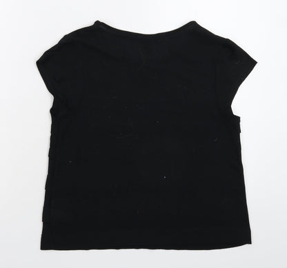 Womens UK Size 10 Topshop Black Basic T-Shirt