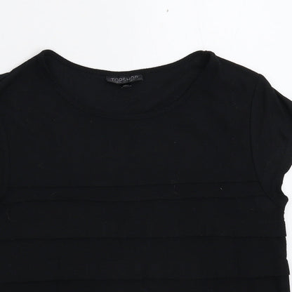 Womens UK Size 10 Topshop Black Basic T-Shirt
