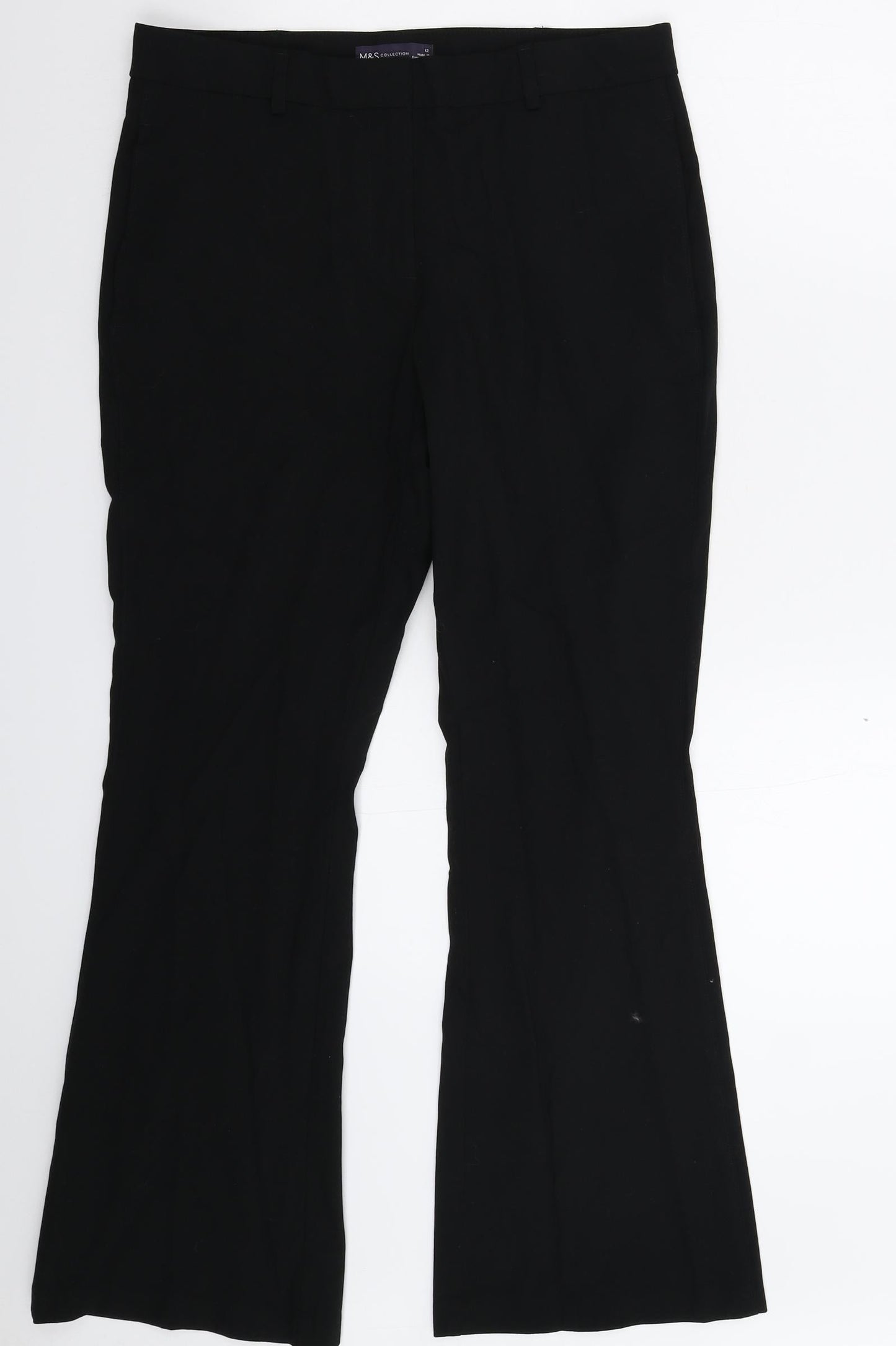 Womens UK Size 12 Marks and Spencer Regular Fit Dress Pants Black Trousers
