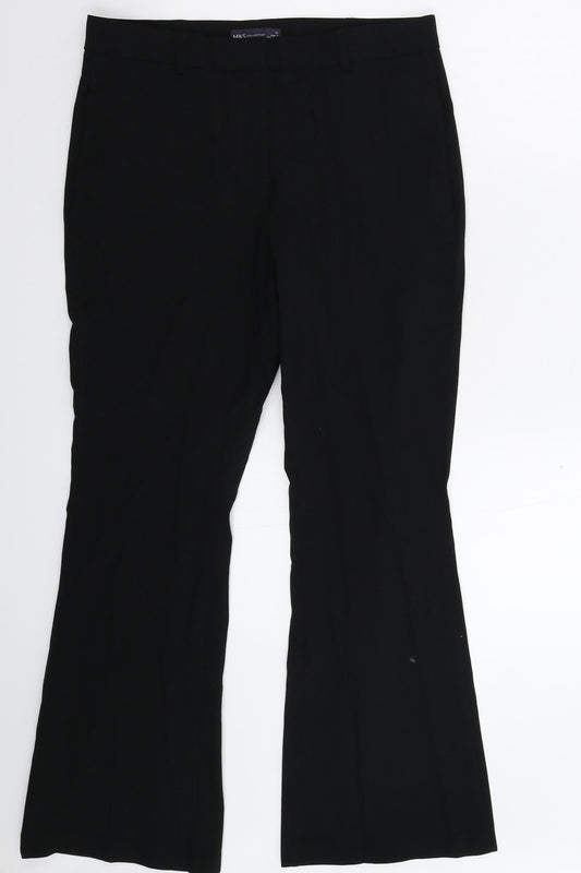 Womens UK Size 12 Marks and Spencer Regular Fit Dress Pants Black Trousers