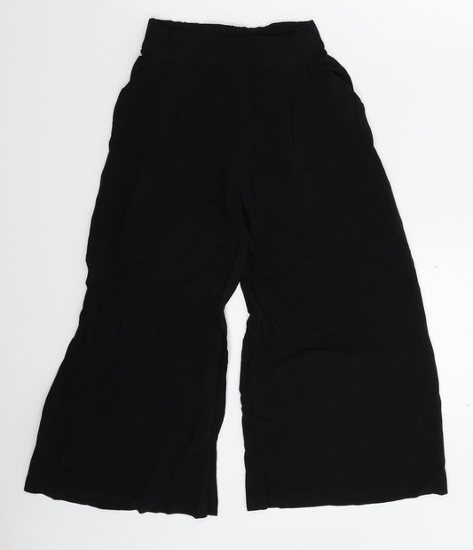 Womens UK Size 6 H&M Regular Fit Cropped Black Trousers