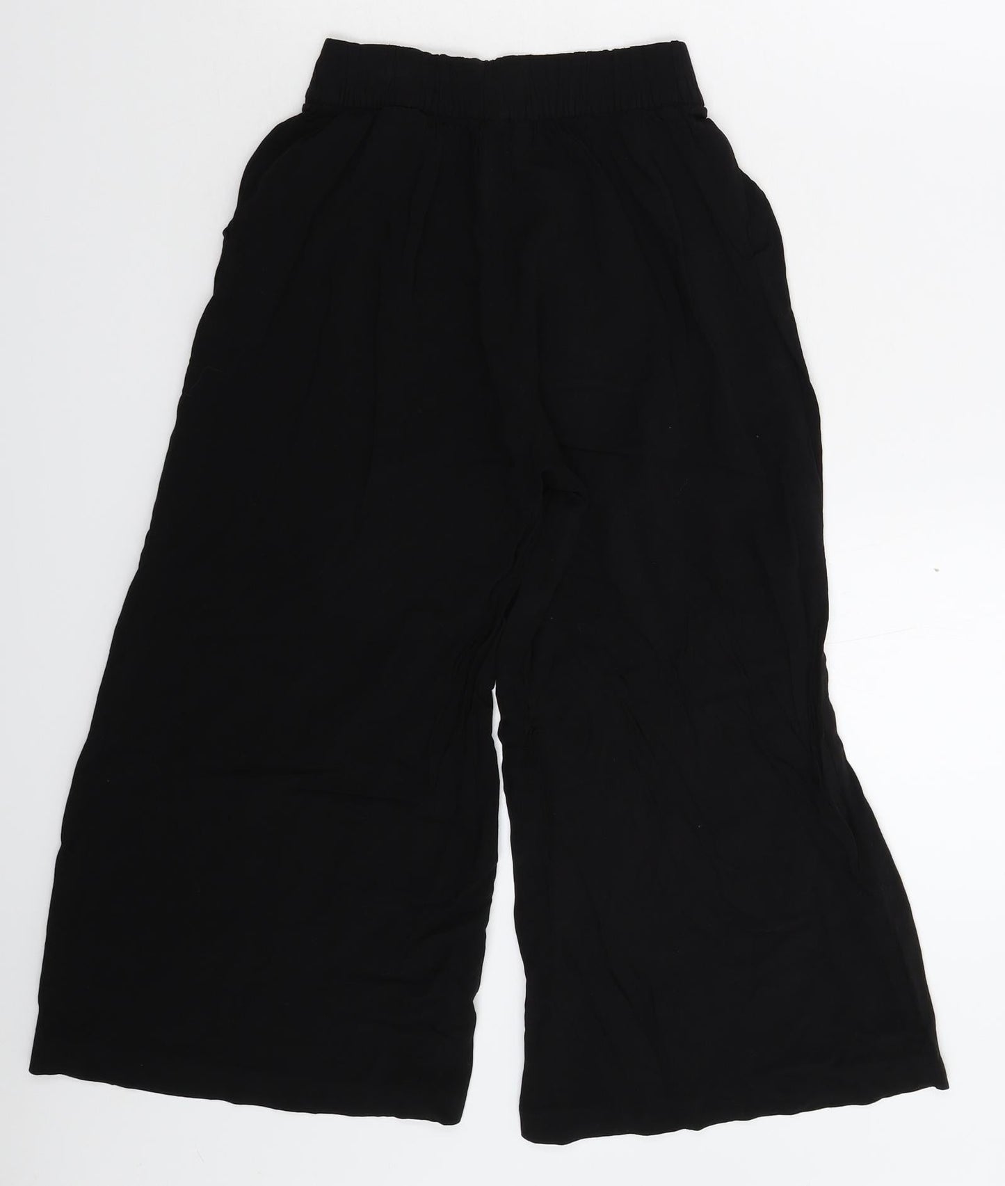 Womens UK Size 6 H&M Regular Fit Cropped Black Trousers