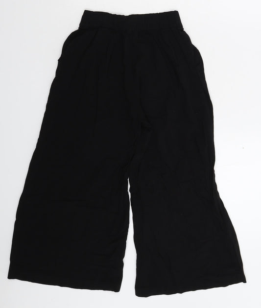 Womens UK Size 6 H&M Regular Fit Cropped Black Trousers