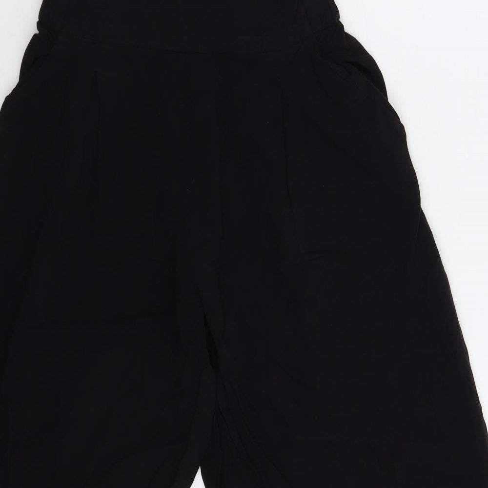 Womens UK Size 6 H&M Regular Fit Cropped Black Trousers