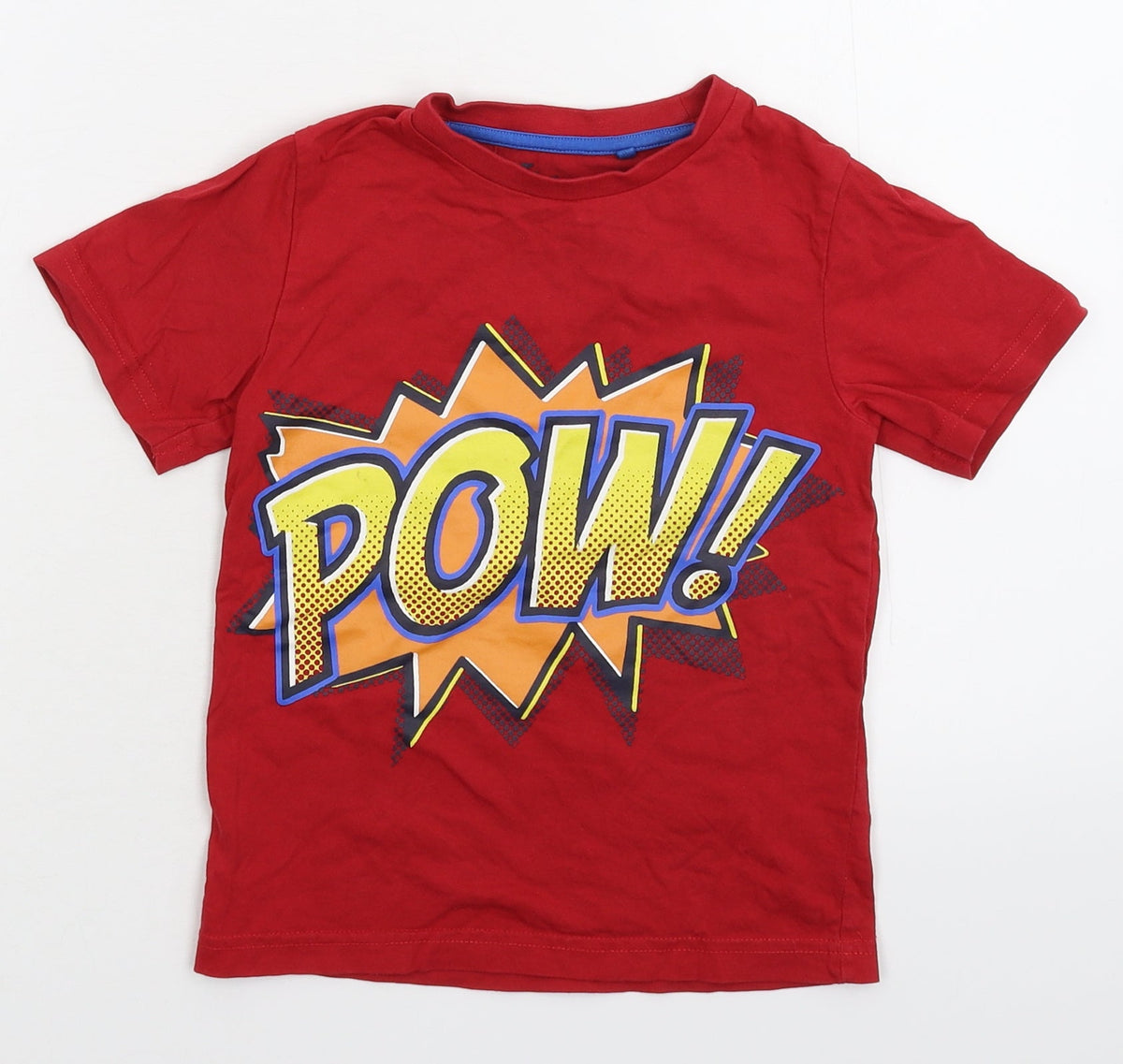 Front view of TU boys’ red basic t-shirt, size 3-4, years