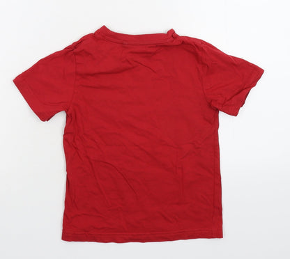 Back view of TU boys’ red basic t-shirt, size 3-4, years