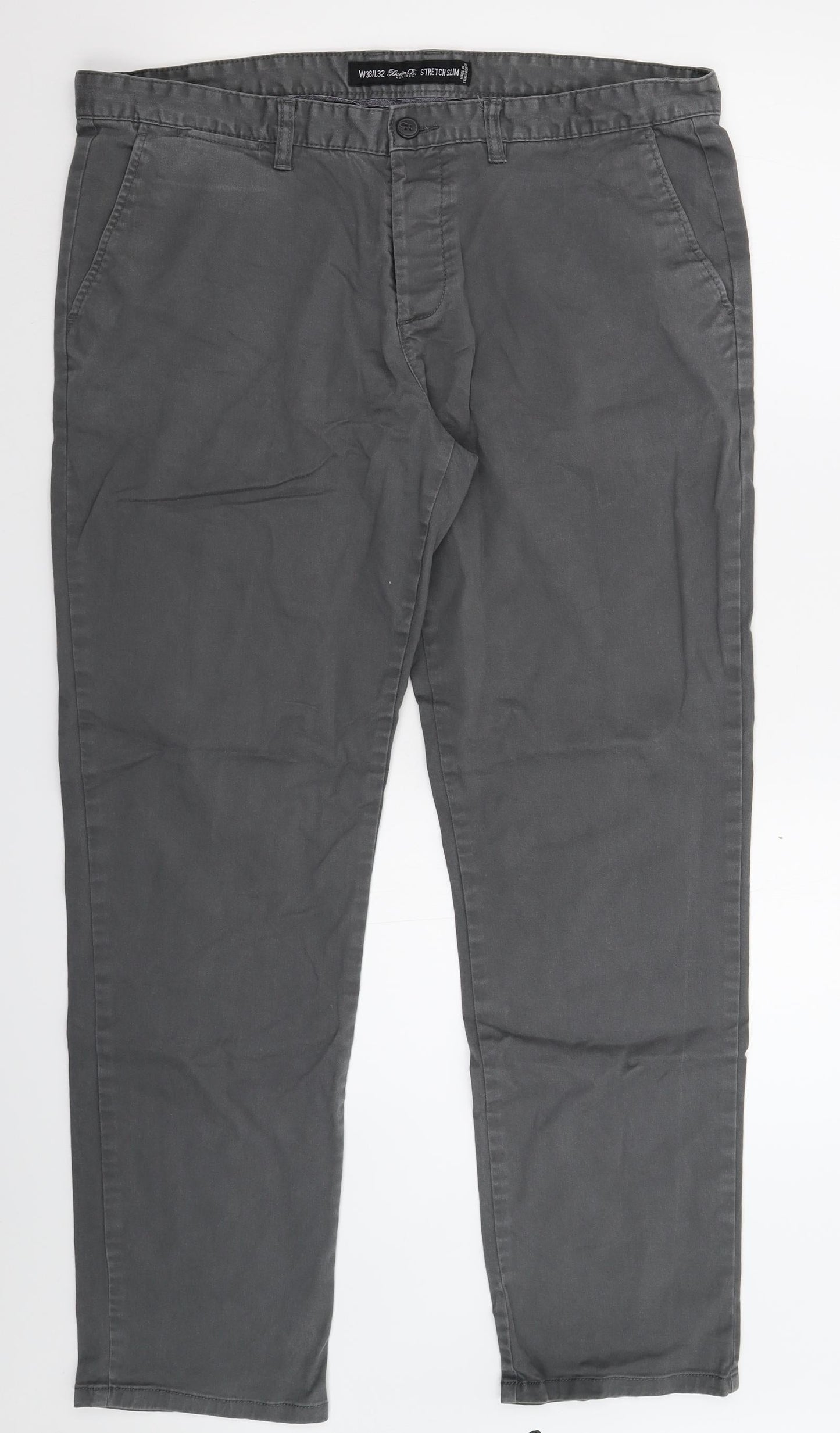 Denim & Co. Womens Grey   Chino Trousers Size 38 L31 in