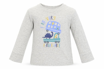 Front view of George Baby Grey Basic T-Shirt, size 9-12, Months