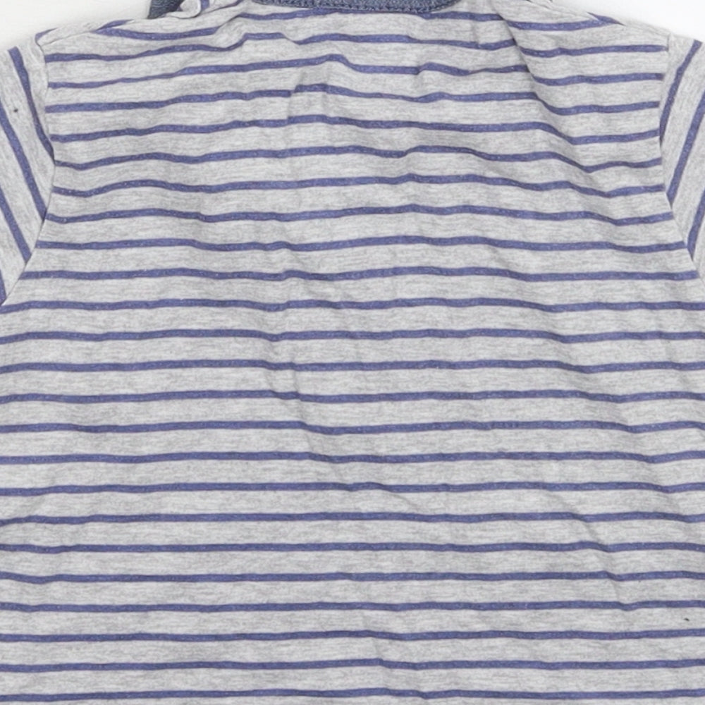 Brand and care label for Next Baby Grey Striped Basic Polo, size 6-9, Months