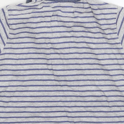 Brand and care label for Next Baby Grey Striped Basic Polo, size 6-9, Months