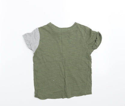George Girls Green   Basic T-Shirt Size 2-3 Years  - safari time