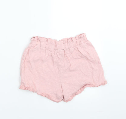 NEXT Girls Pink   Hot Pants Shorts Size 9 Years - Floral Hem