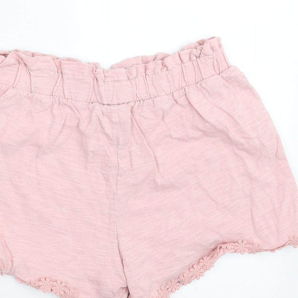 NEXT Girls Pink   Hot Pants Shorts Size 9 Years - Floral Hem