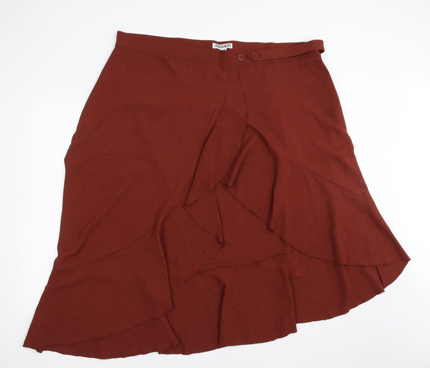 UNIQUE 21 Womens Brown   A-Line Skirt Size 28  - wrap style