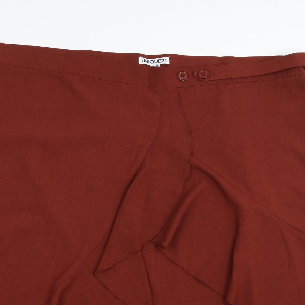 UNIQUE 21 Womens Brown   A-Line Skirt Size 28  - wrap style