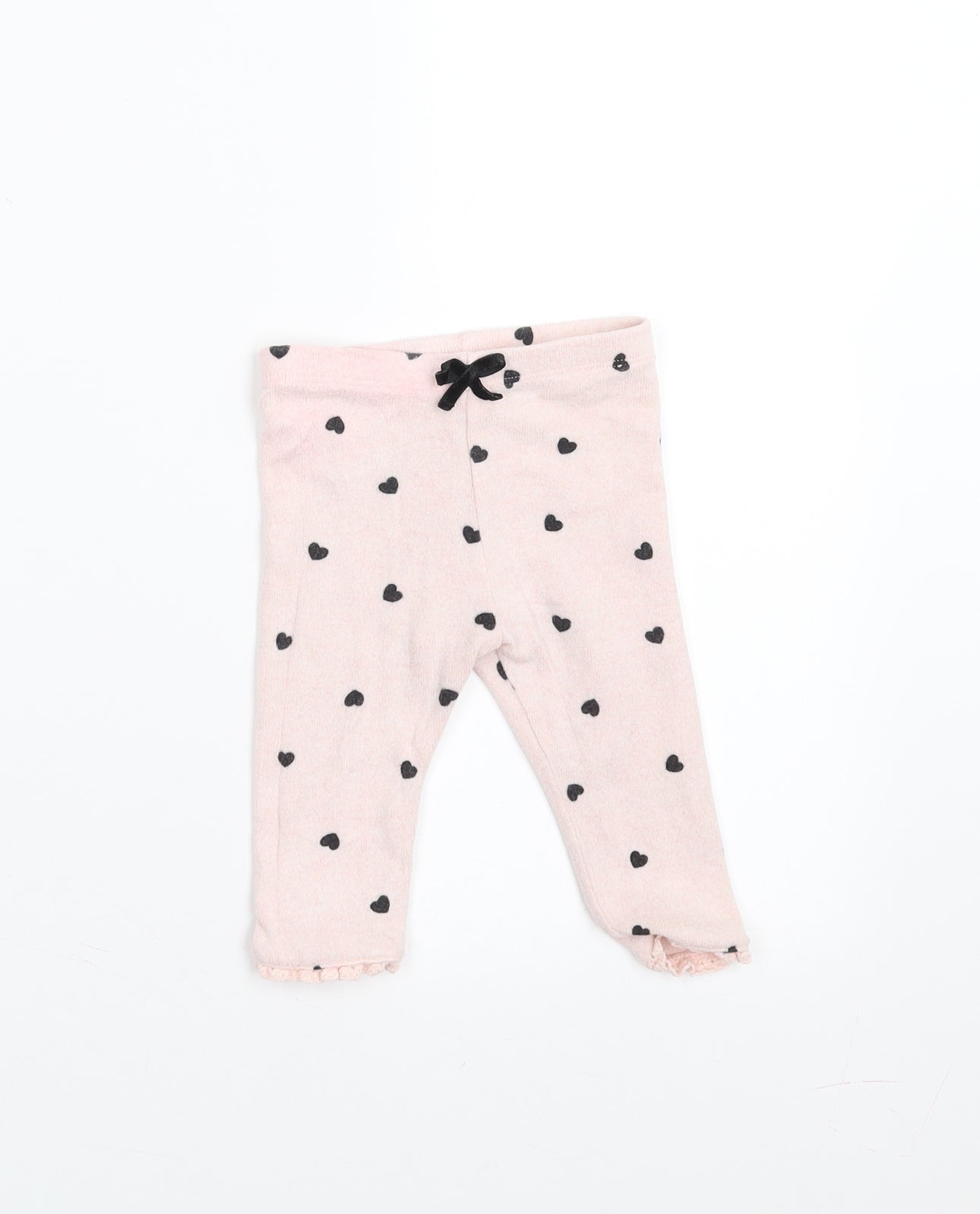 Matalan Girls Pink    Trousers Size 3-6 Months  - heart pattern