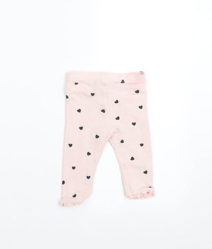 Matalan Girls Pink    Trousers Size 3-6 Months  - heart pattern