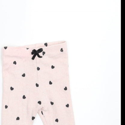 Matalan Girls Pink    Trousers Size 3-6 Months  - heart pattern