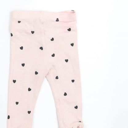 Matalan Girls Pink    Trousers Size 3-6 Months  - heart pattern