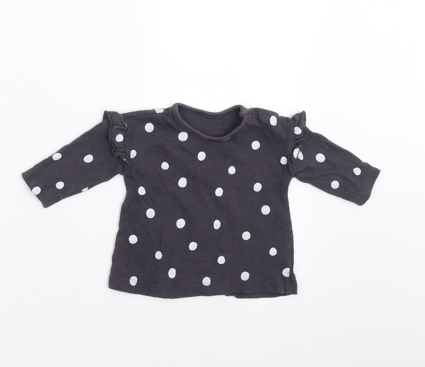 George Girls Grey Polka Dot  Pullover Jumper Size 0-3 Months