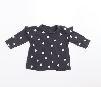 George Girls Grey Polka Dot  Pullover Jumper Size 0-3 Months