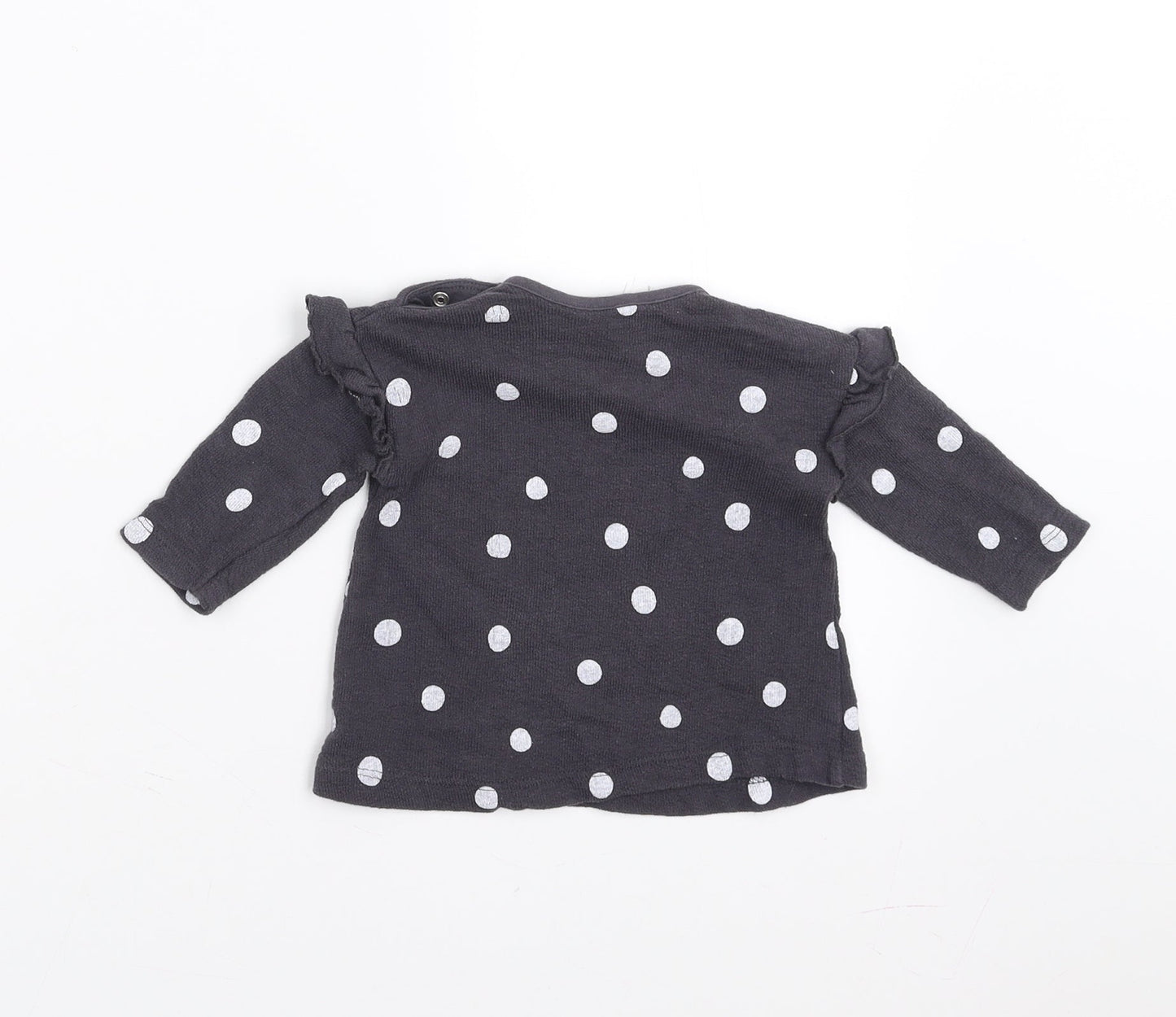 George Girls Grey Polka Dot  Pullover Jumper Size 0-3 Months
