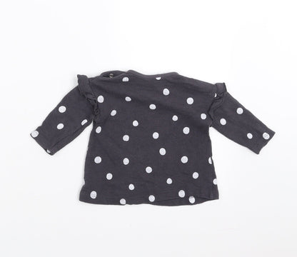 George Girls Grey Polka Dot  Pullover Jumper Size 0-3 Months