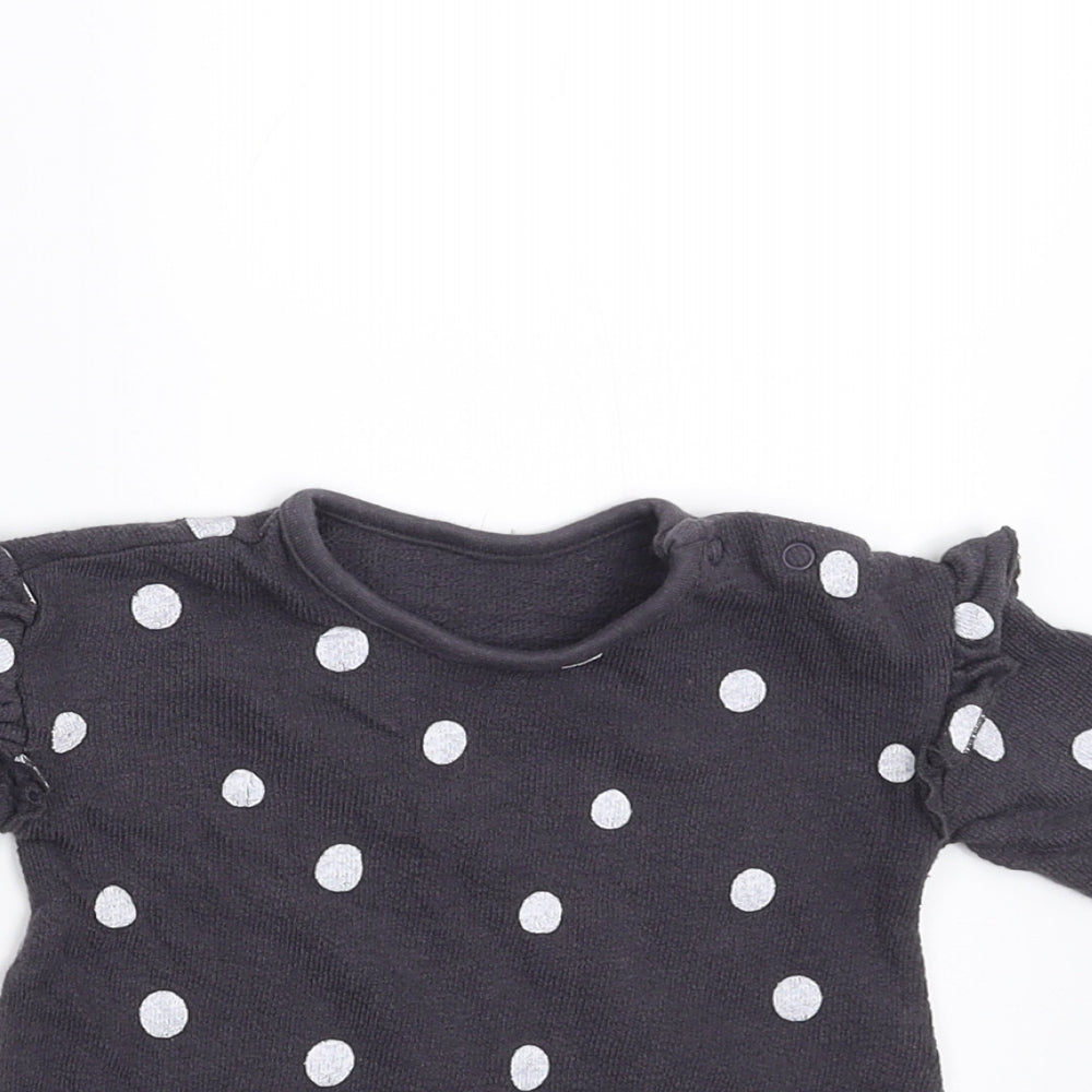 George Girls Grey Polka Dot  Pullover Jumper Size 0-3 Months