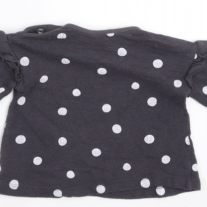 George Girls Grey Polka Dot  Pullover Jumper Size 0-3 Months