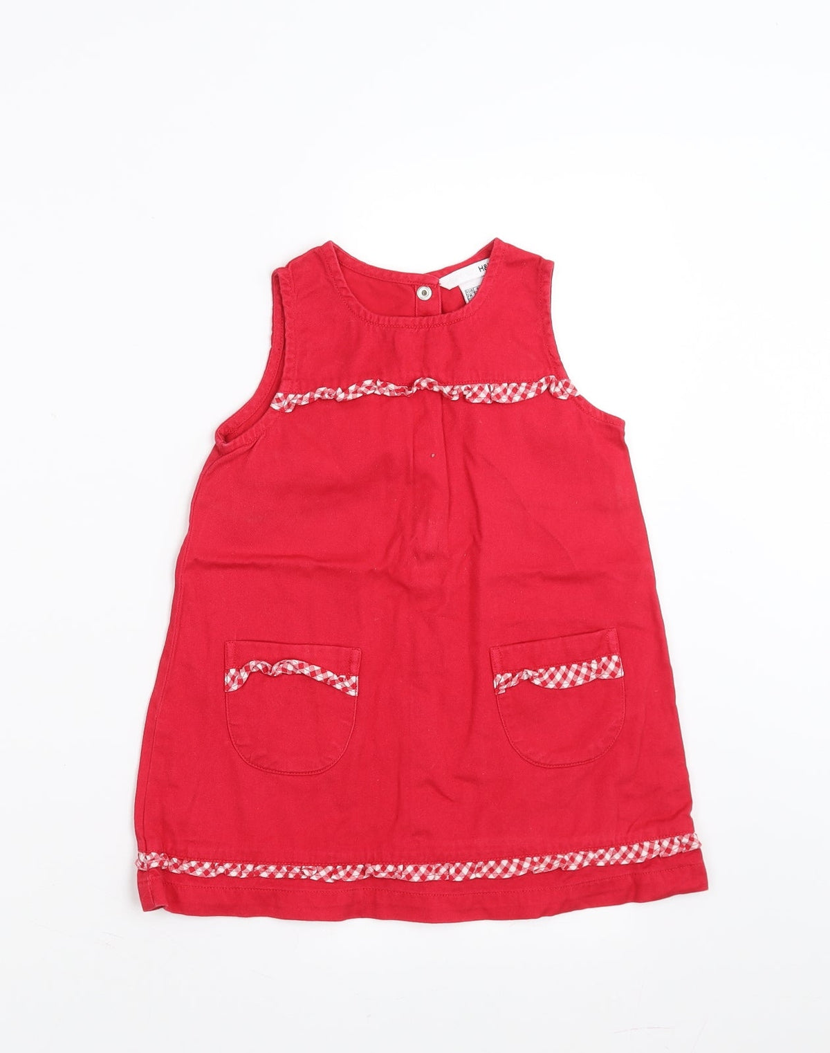 Additional front view of H&M girls’ red shift, size 18-24, months
