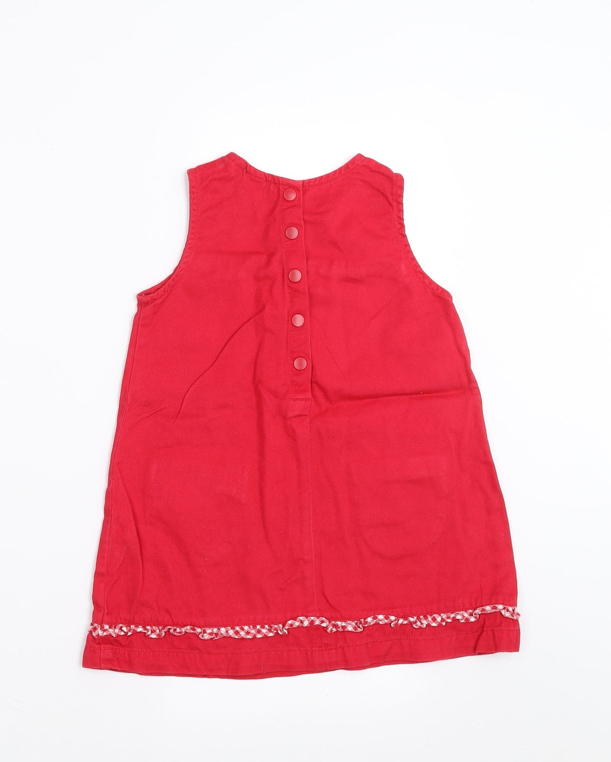 Back view of H&M girls’ red shift, size 18-24, months