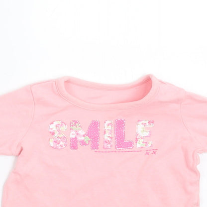 Dylan George Girls Pink   Basic T-Shirt Size 6-9 Months  - smile