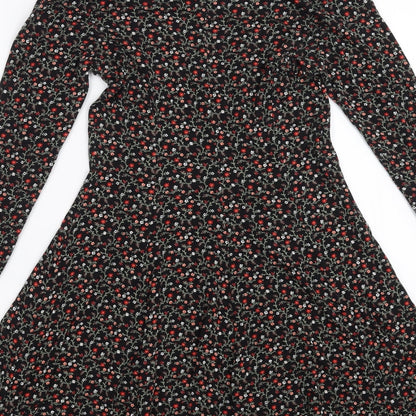 FOREVER 21 Womens Black Floral  Skater Dress  Size S