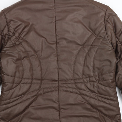 COLLAGE Womens Brown   Puffer Jacket Jacket Size 8
