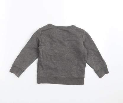 H&M Boys Grey   Pullover Jumper Size 18-24 Months  - what up bro!