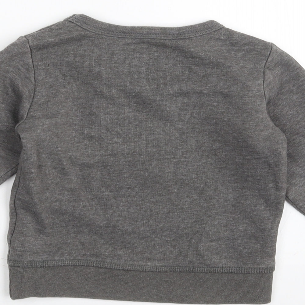 H&M Boys Grey   Pullover Jumper Size 18-24 Months  - what up bro!