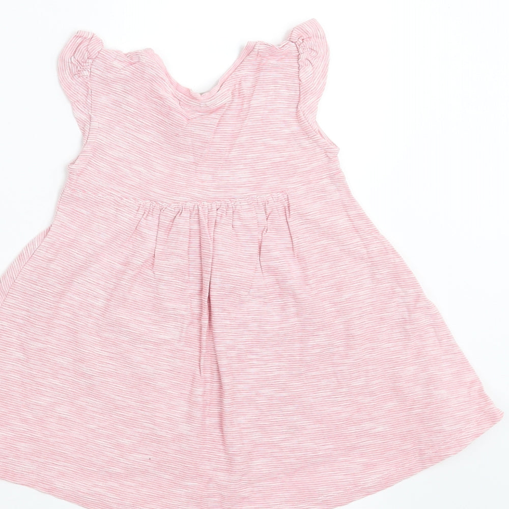 NEXT Girls Red Striped  T-Shirt Dress  Size 9-12 Months