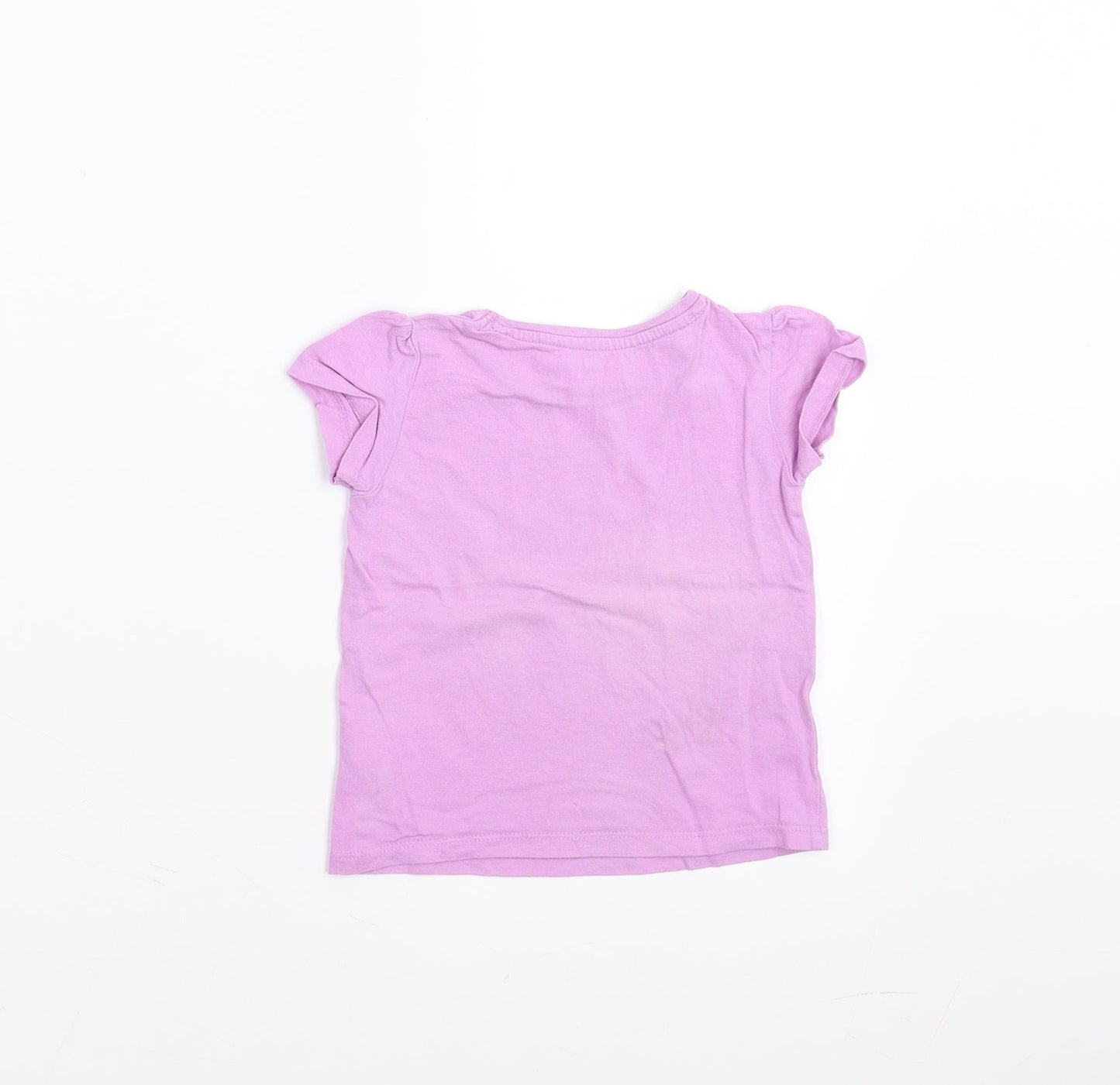 Primark Girls Purple   Basic T-Shirt Size 12-18 Months  - fun and sun shine