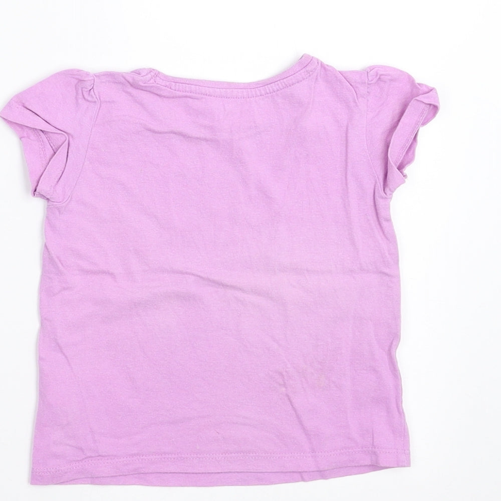 Primark Girls Purple   Basic T-Shirt Size 12-18 Months  - fun and sun shine