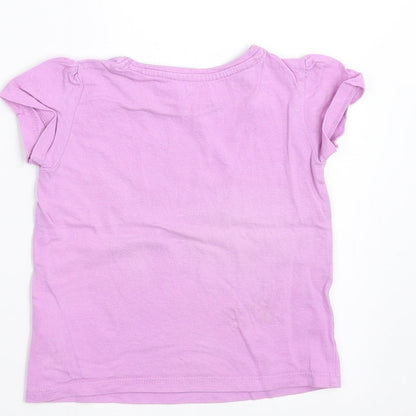 Primark Girls Purple   Basic T-Shirt Size 12-18 Months  - fun and sun shine