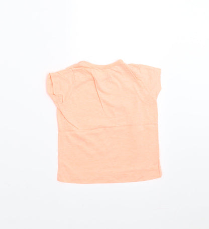 PEP&CO Girls Orange   Basic T-Shirt Size 12-18 Months