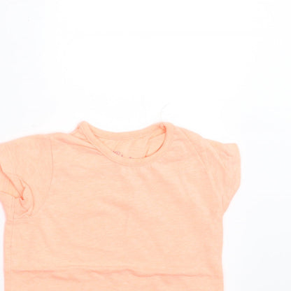 PEP&CO Girls Orange   Basic T-Shirt Size 12-18 Months