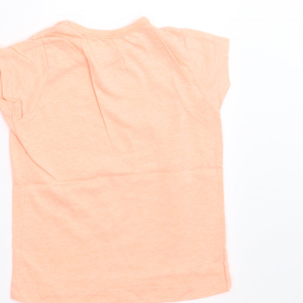 PEP&CO Girls Orange   Basic T-Shirt Size 12-18 Months