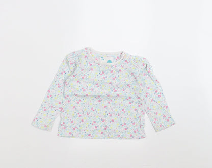 Sainsburys  Girls Green Floral  Basic T-Shirt Size 9-12 Months