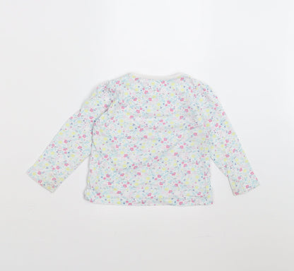 Sainsburys  Girls Green Floral  Basic T-Shirt Size 9-12 Months