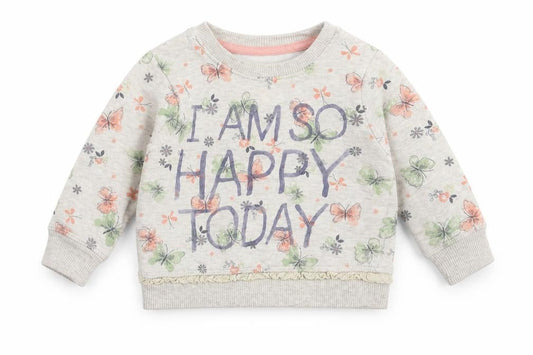 George Girls Beige Floral  Pullover Jumper Size 9-12 Months  - i am so happy today