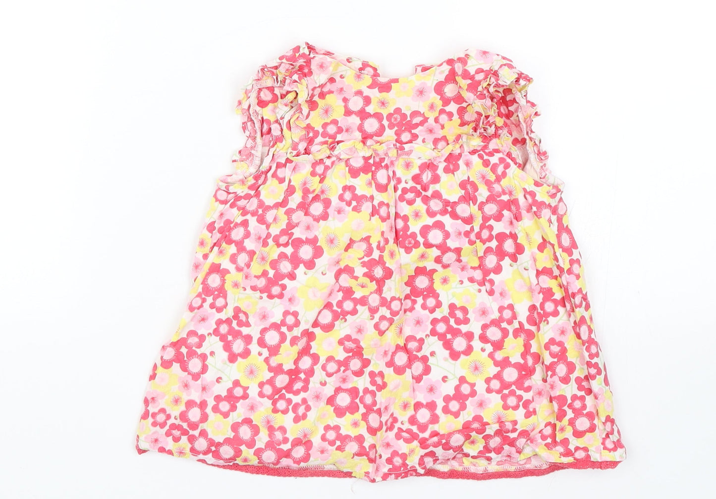 Mother and Child Girls Pink Floral  Tank Dress  Size 18-24 Months